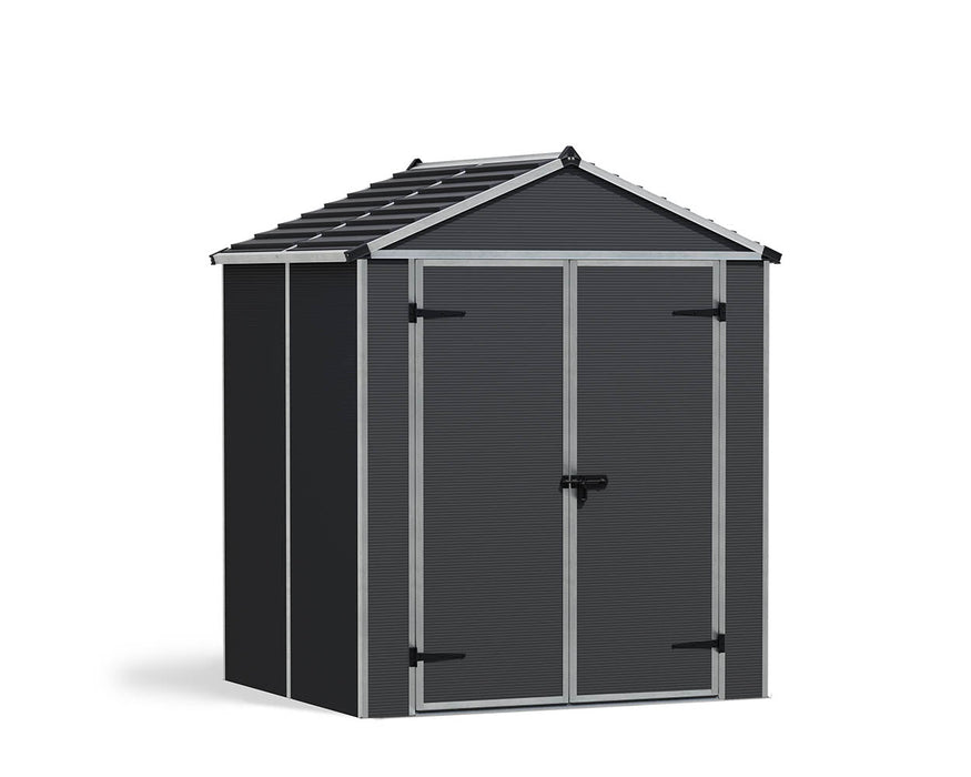 Palram Canopia Rubicon 6 ft. x 5 ft. Shed With Floor - Dark Grey Panels