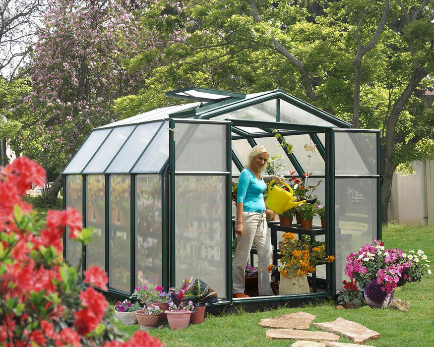 Palram Canopia Hobby Gardener 8 ft. x 8 ft. Greenhouse - Green