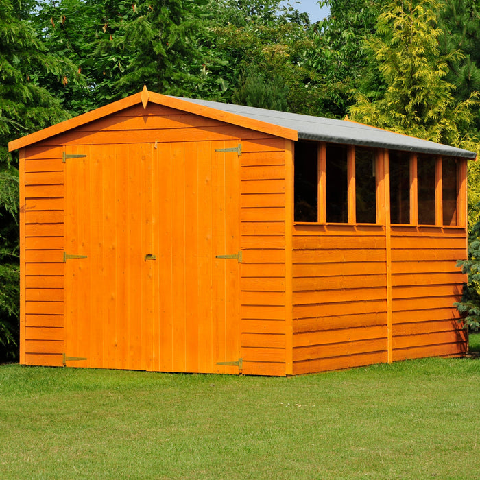 Shire Overlap 10ft x 8ft Apex Garden Shed with Double Doors