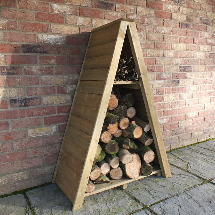 Shire Overlap 3ft x 2ft Small Triangular Log Store - Pressure Treated