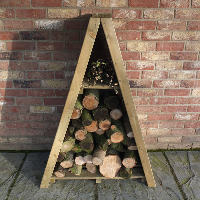 Shire Overlap 3ft x 2ft Small Triangular Log Store - Pressure Treated