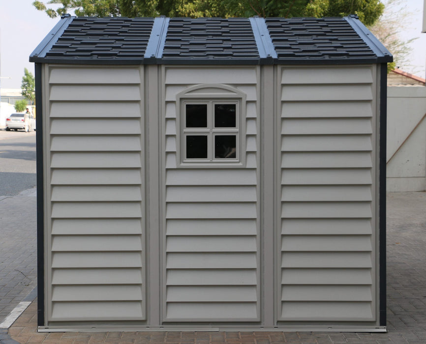 Duramax Woodside Plus - 10ft x 8ft Plastic Garden Shed in Grey