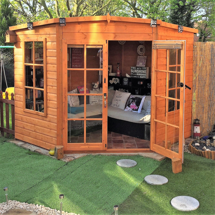 Shire Hampton 8ft x 8ft Premium Corner Summerhouse