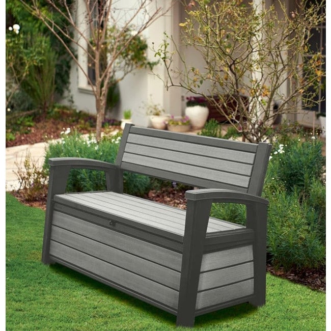 Keter Hudson Garden Storage Bench Duotech - Grey - 227L