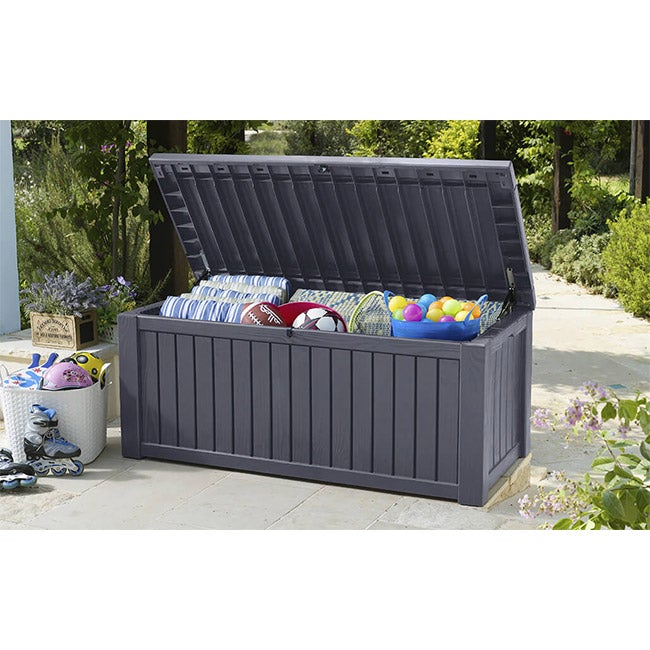 Keter Rockwood Garden Storage Box - Anthracite - 570L